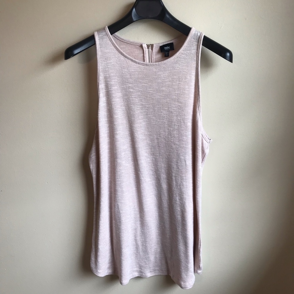 Massimo Shimmery Tunic Tank Light Blush Cream